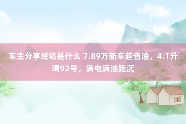 车主分享经验是什么 7.89万新车超省油，4.1升喝92号，满电满油跑沉