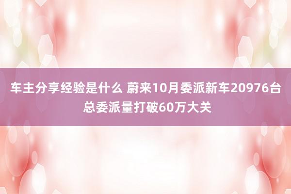 车主分享经验是什么 蔚来10月委派新车20976台 总委派量打破60万大关