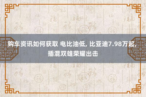 购车资讯如何获取 电比油低, 比亚迪7.98万起, 插混双雄荣耀出击