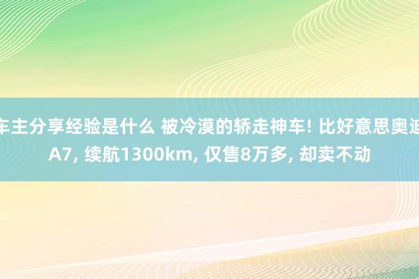 车主分享经验是什么 被冷漠的轿走神车! 比好意思奥迪A7, 续航1300km, 仅售8万多, 却卖不动