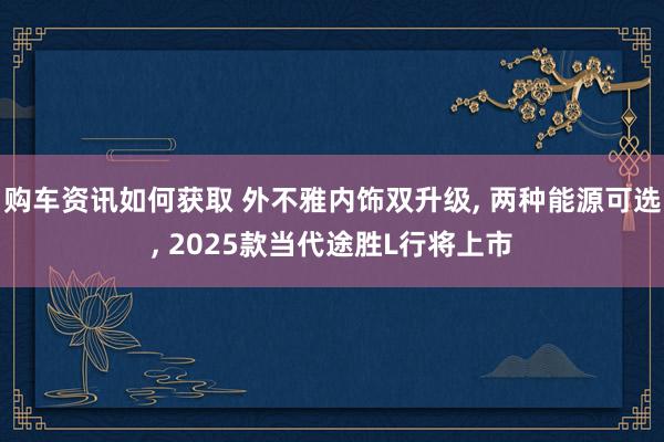 购车资讯如何获取 外不雅内饰双升级, 两种能源可选, 2025款当代途胜L行将上市