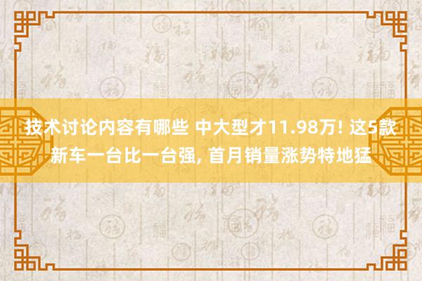 技术讨论内容有哪些 中大型才11.98万! 这5款新车一台比一台强, 首月销量涨势特地猛