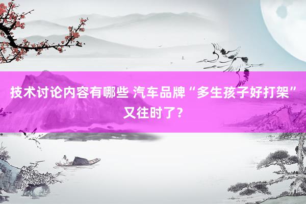 技术讨论内容有哪些 汽车品牌“多生孩子好打架”又往时了？