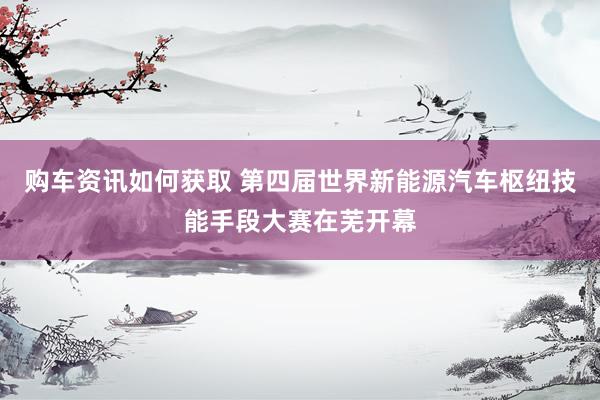 购车资讯如何获取 第四届世界新能源汽车枢纽技能手段大赛在芜开幕