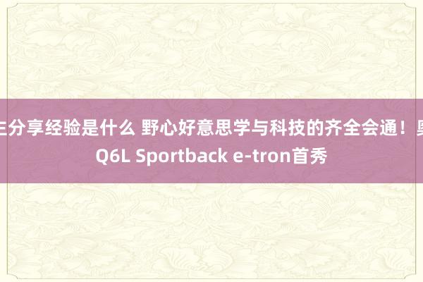 车主分享经验是什么 野心好意思学与科技的齐全会通！奥迪Q6L Sportback e-tron首秀