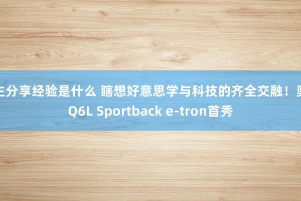 车主分享经验是什么 瞎想好意思学与科技的齐全交融！奥迪Q6L Sportback e-tron首秀