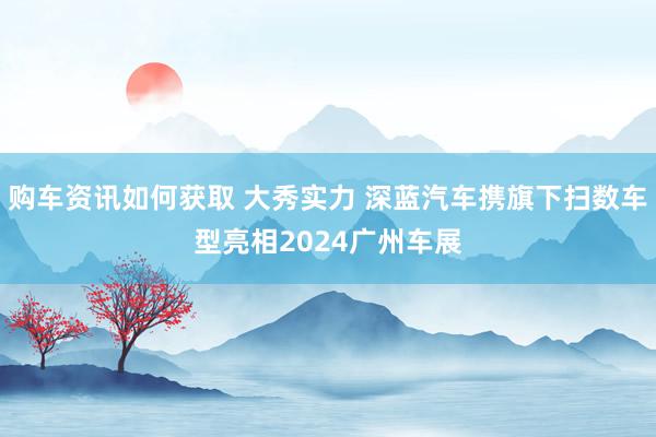 购车资讯如何获取 大秀实力 深蓝汽车携旗下扫数车型亮相2024广州车展