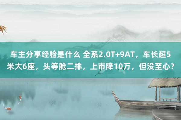 车主分享经验是什么 全系2.0T+9AT，车长超5米大6座，头等舱二排，上市降10万，但没至心？