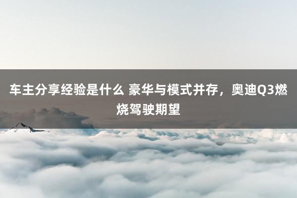 车主分享经验是什么 豪华与模式并存，奥迪Q3燃烧驾驶期望