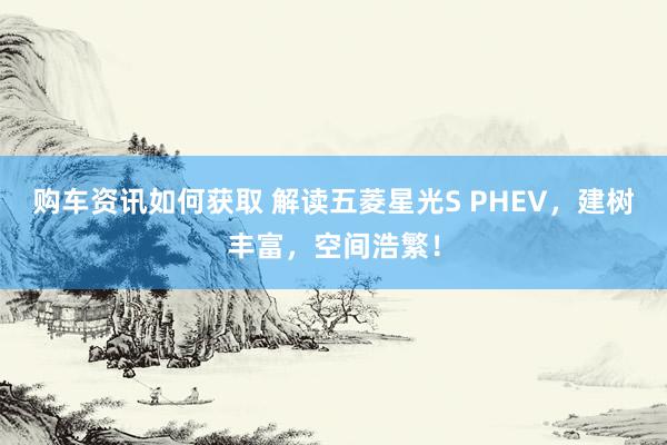 购车资讯如何获取 解读五菱星光S PHEV，建树丰富，空间浩繁！