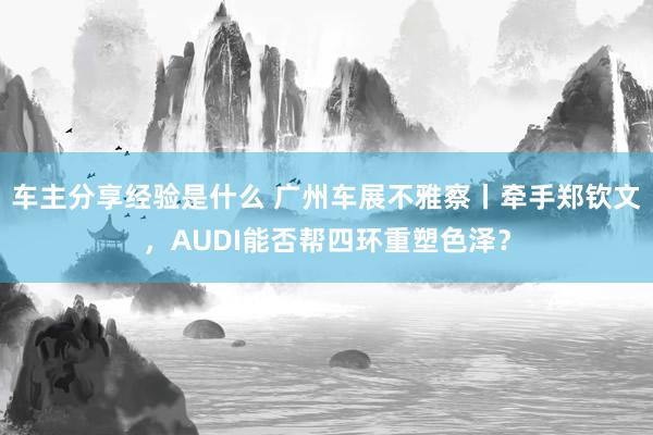 车主分享经验是什么 广州车展不雅察丨牵手郑钦文，AUDI能否帮四环重塑色泽？