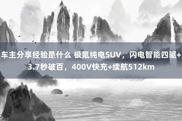 车主分享经验是什么 极氪纯电SUV，闪电智能四驱+3.7秒破百，400V快充+续航512km