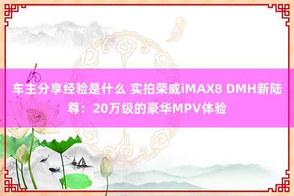 车主分享经验是什么 实拍荣威iMAX8 DMH新陆尊：20万级的豪华MPV体验