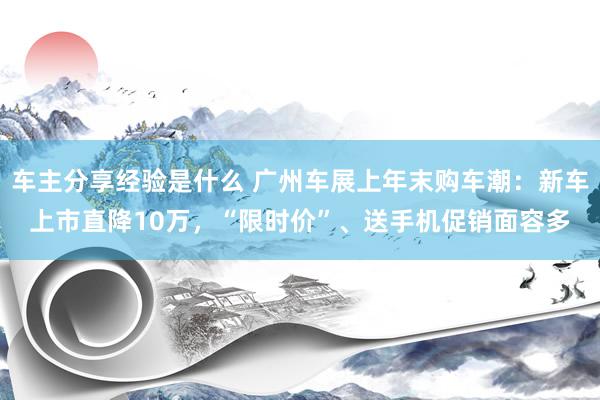 车主分享经验是什么 广州车展上年末购车潮：新车上市直降10万，“限时价”、送手机促销面容多