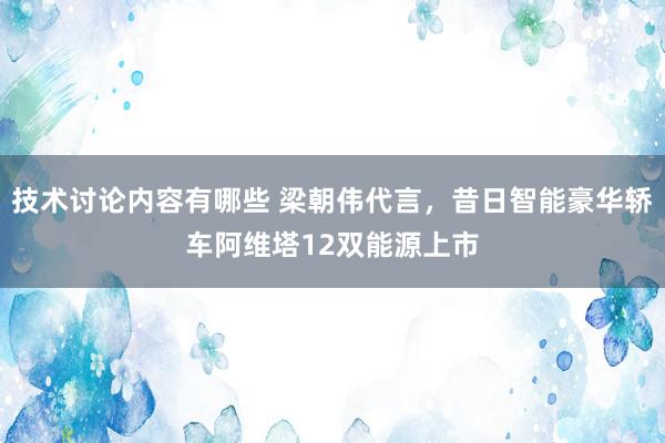 技术讨论内容有哪些 梁朝伟代言，昔日智能豪华轿车阿维塔12双能源上市