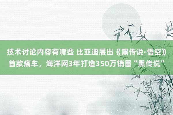 技术讨论内容有哪些 比亚迪展出《黑传说·悟空》首款痛车，海洋网3年打造350万销量“黑传说”