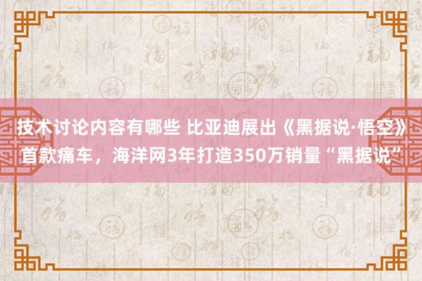 技术讨论内容有哪些 比亚迪展出《黑据说·悟空》首款痛车，海洋网3年打造350万销量“黑据说”