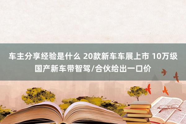 车主分享经验是什么 20款新车车展上市 10万级国产新车带智驾/合伙给出一口价