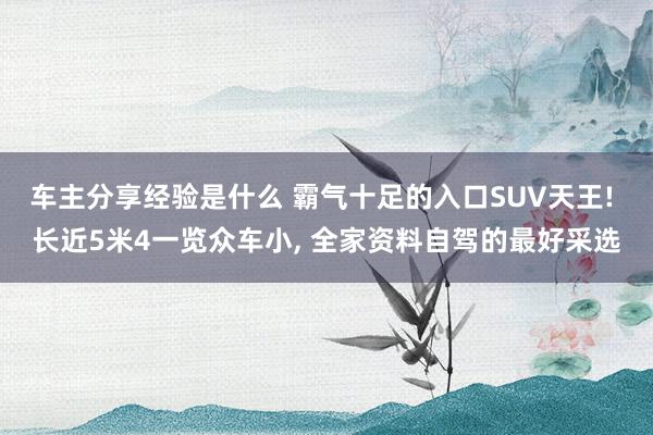 车主分享经验是什么 霸气十足的入口SUV天王! 长近5米4一览众车小, 全家资料自驾的最好采选