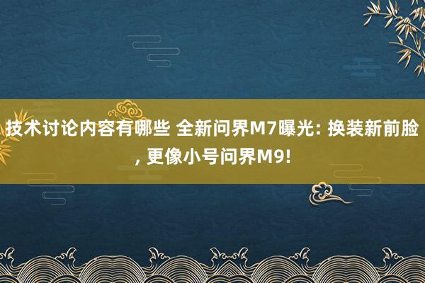 技术讨论内容有哪些 全新问界M7曝光: 换装新前脸, 更像小号问界M9!