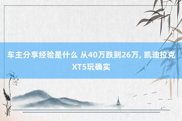 车主分享经验是什么 从40万跌到26万, 凯迪拉克XT5玩确实